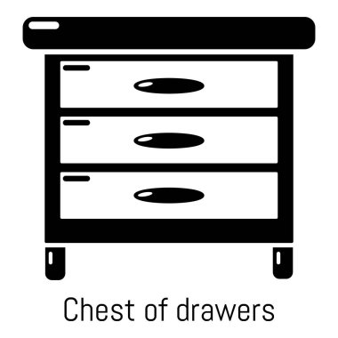 Komodinin simgesi, basit siyah stil