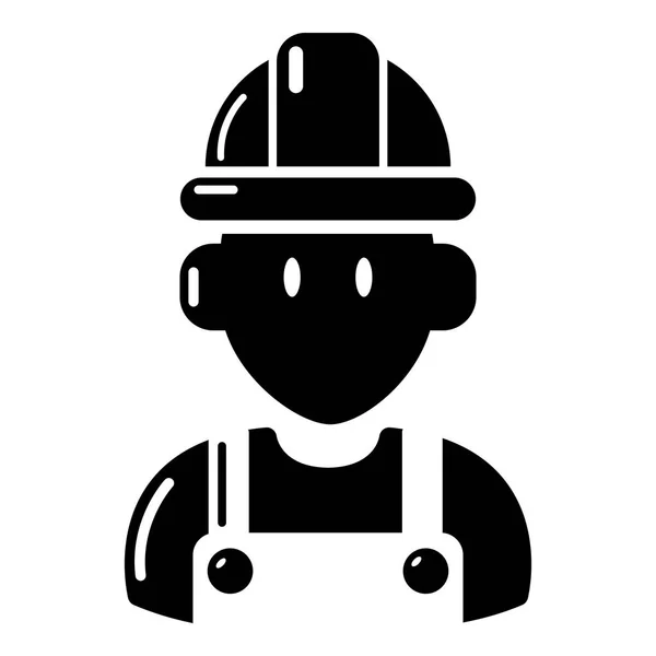Builder ikona, prostym stylu czarny — Wektor stockowy