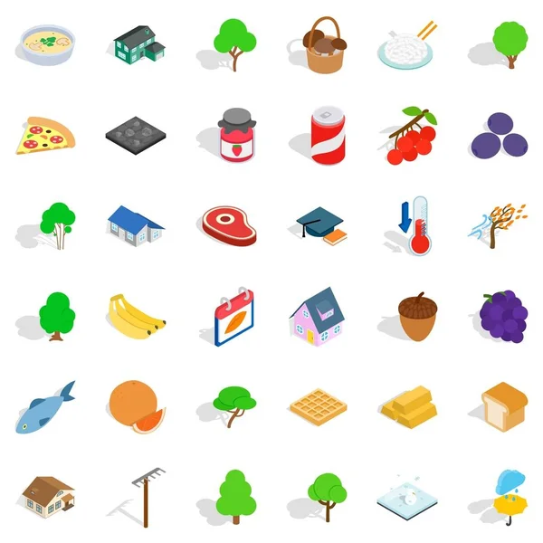 Şemsiye Icons set, izometrik stili