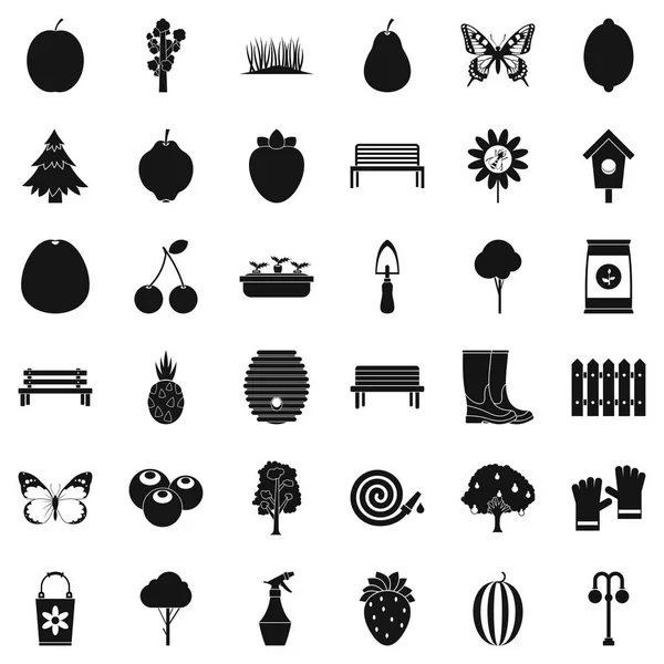 Doğa Icons set, basit tarzı