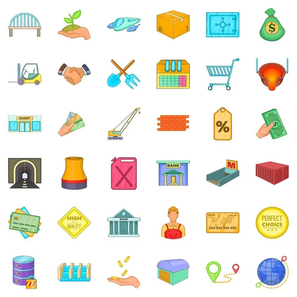 Teneke kutu Icons set, karikatür tarzı