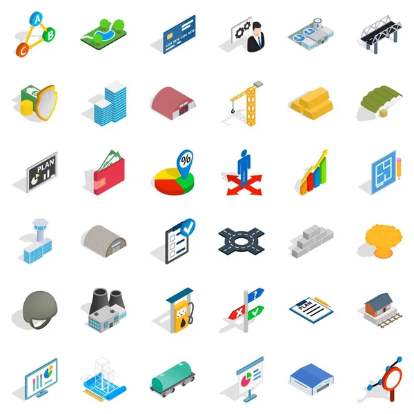 Güçlü ekonomi Icons set, karikatür tarzı