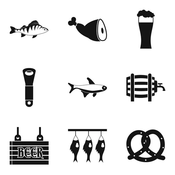 Conjunto de iconos listos para peces, estilo simple — Vector de stock