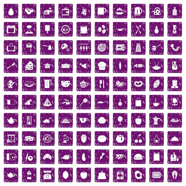 simgeler pişirme 100 grunge mor ayarla