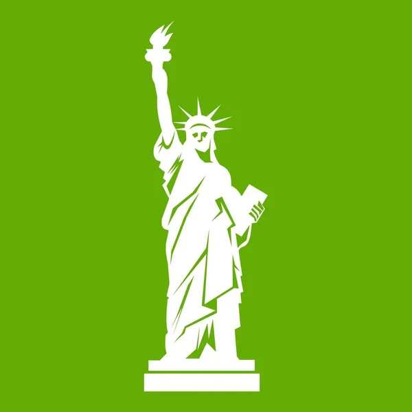 Socha svobody ikonu zelené — Stockový vektor