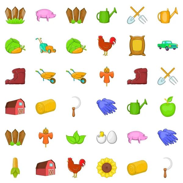 Çit Icons set, karikatür tarzı