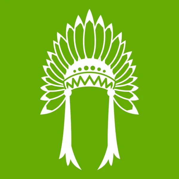 Indické čelenku ikona zelená — Stockový vektor