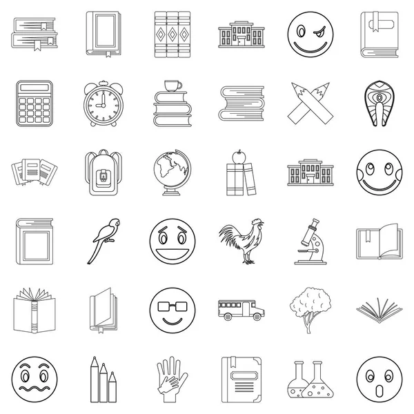 Hesap makinesi Icons set, anahat stili