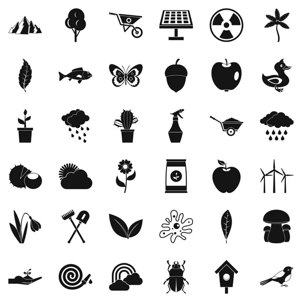 Çim Icons set, basit tarzı