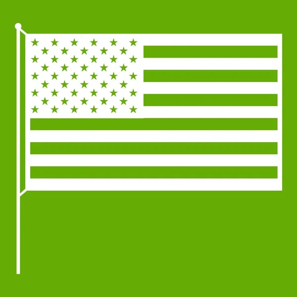 Zielona ikona flagi amerykańskiej — Wektor stockowy