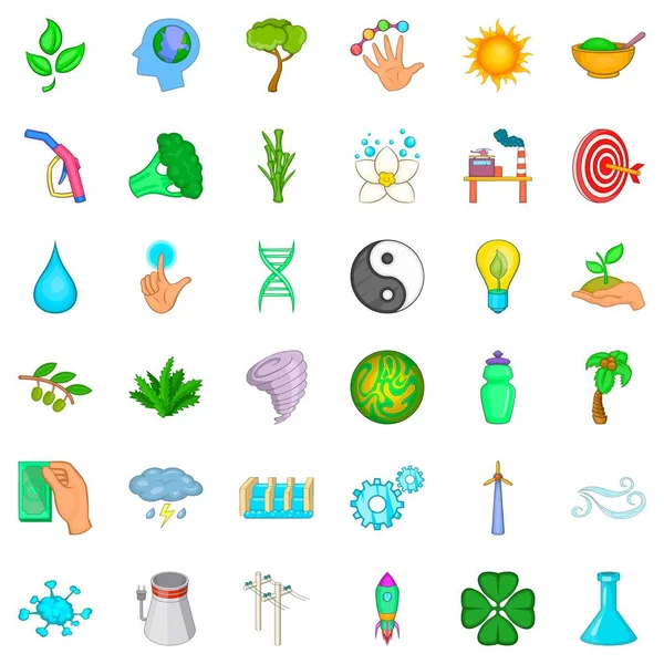 Enerji Icons set, karikatür tarzı