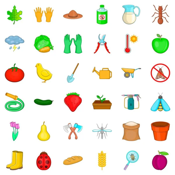 Çiçek pot Icons set, karikatür tarzı