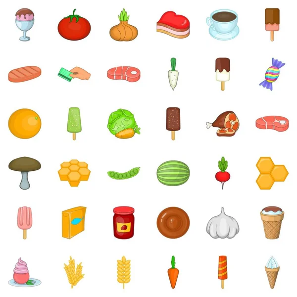 Sebze Icons set, karikatür tarzı