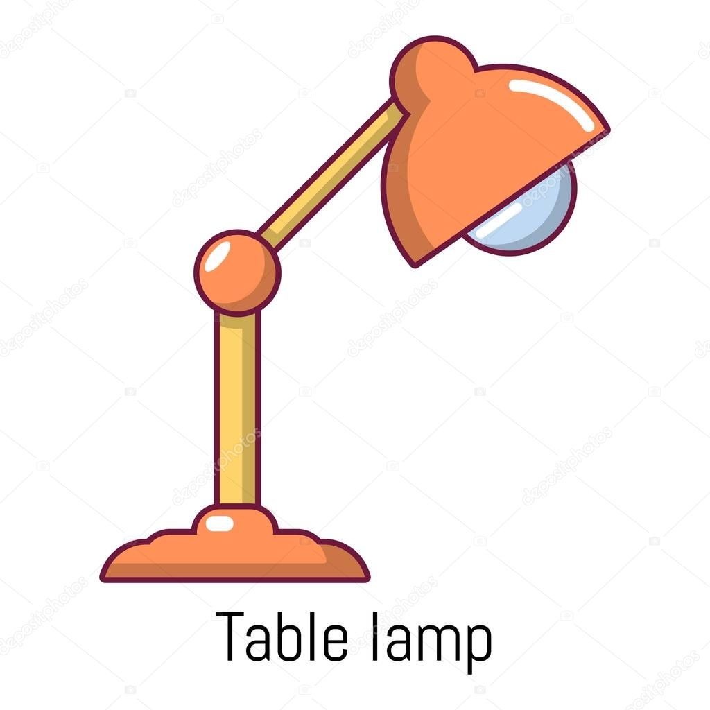 Table lamp icon, cartoon style