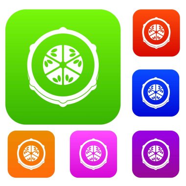 Taze salatalık dilim renk koleksiyonu ayarla