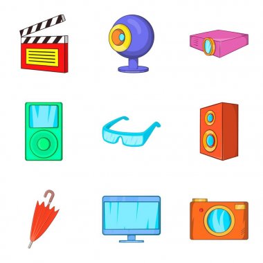 Film Icons set, karikatür tarzı düzenleme