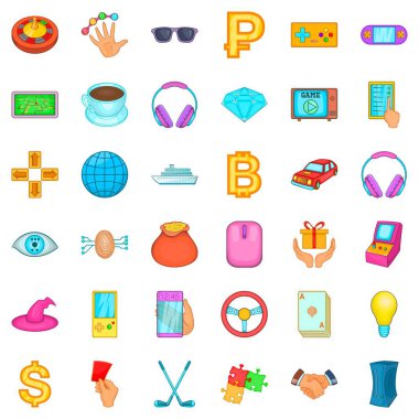 Jackpot Icons set, karikatür tarzı