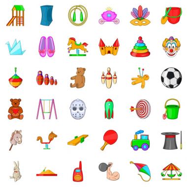 Bahçesi Icons set, karikatür tarzı