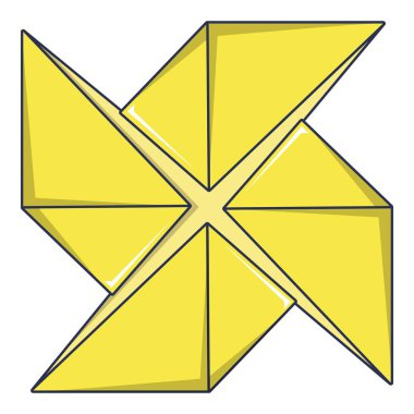 Origami shuriken simgesi, karikatür tarzı