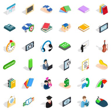 Gösterge Icons set, izometrik stili