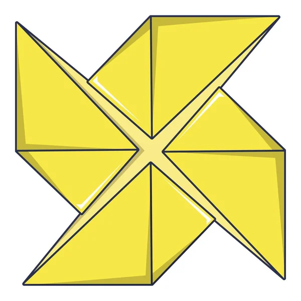 Origami icône shuriken, style dessin animé — Image vectorielle