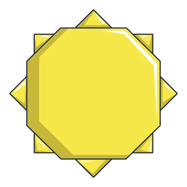 Origami-Sonne-Symbol, Cartoon-Stil — Stockvektor