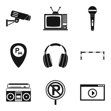 Kayıt Icons set, basit tarzı