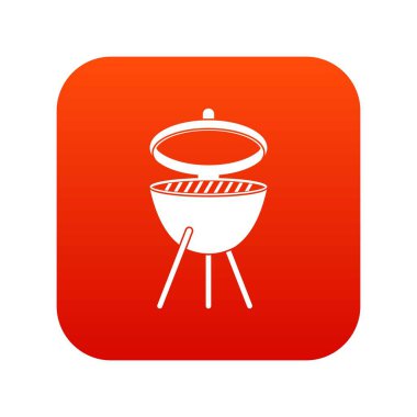 Barbekü simgesi dijital kırmızı