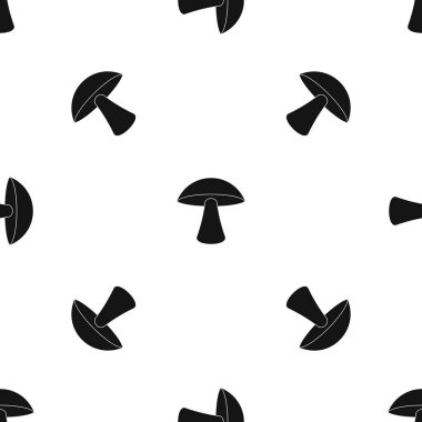 Huş mantar deseni sorunsuz siyah