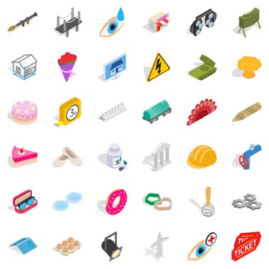 Metre Icons set, izometrik stili