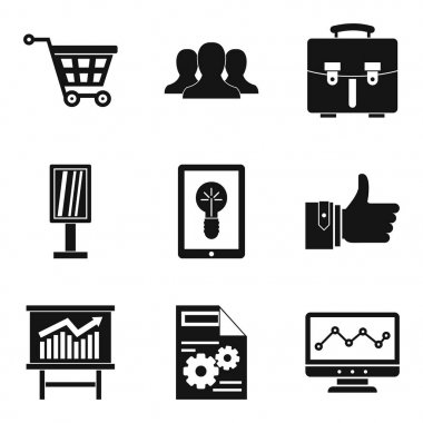 Fikir Icons set, basit tarzı gelişimi