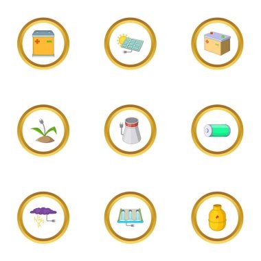 Güç üretimi simgeler ayarla, tarzı çizgi film