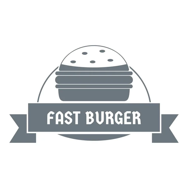 Logo burger rapide, style gris simple — Image vectorielle