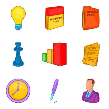 Servis birimi Icons set, karikatür tarzı