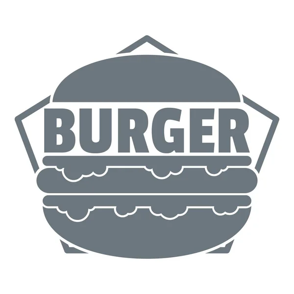 Frisches Burger-Logo, schlichter grauer Stil — Stockvektor
