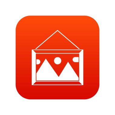 Duvar simgesi dijital kırmızı bir çerçeve içinde resim