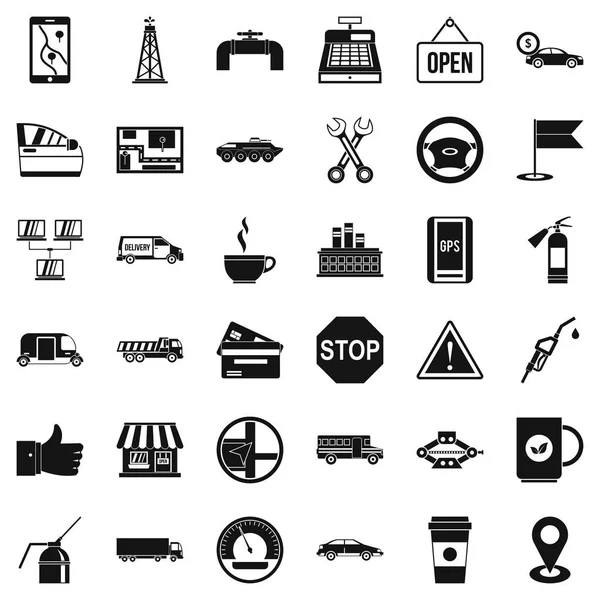 Benzin Icons set, basit tarzı