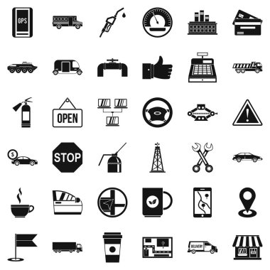 Benzin Icons set, basit tarzı