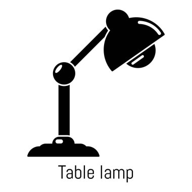 Masa lambası simgesi, basit siyah stil