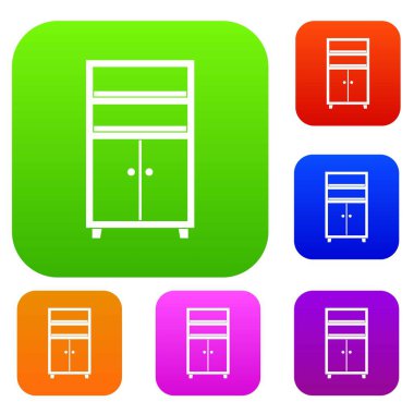 Ahşap dolap renk koleksiyonu ayarla