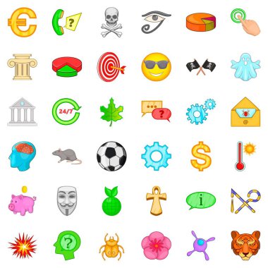 Hayalet Icons set, karikatür tarzı