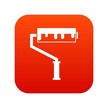 Boya simgesi dijital kırmızı boya silindiri