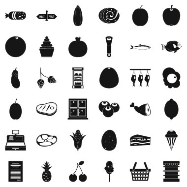 Et simgeleri seti, basit biçim