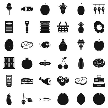 Sepet Icons set, basit tarzı