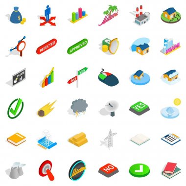 Büyük simgeler kümesi, izometrik tarzı bina