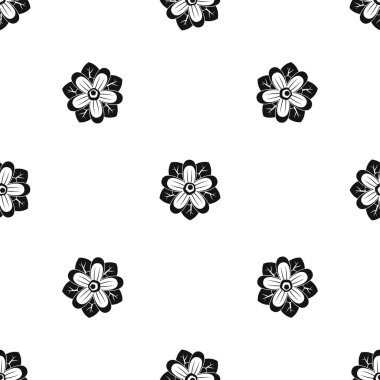 Çiçek desen sorunsuz siyah