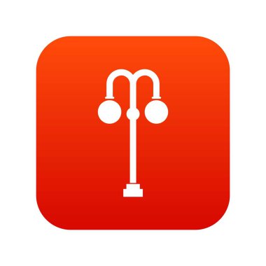 Sokak lambası simgesi dijital kırmızı