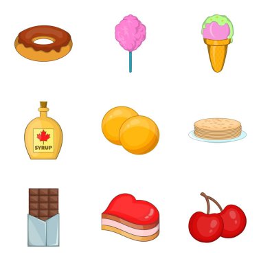 Dolce vita Icons set, karikatür tarzı