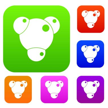 Kimyasal ve fiziksel molekülleri renk koleksiyonu ayarla