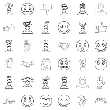 Icons set, anahat stili vurguladı